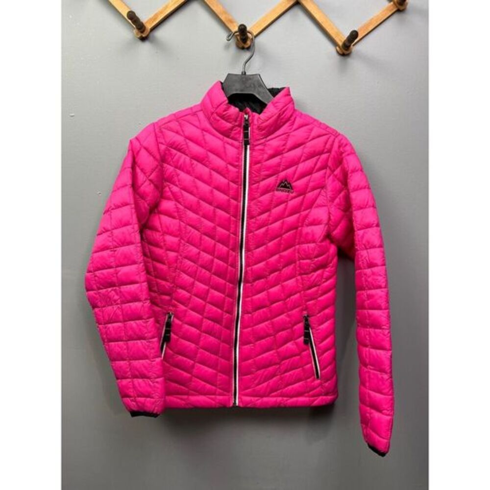 SNOZU Coat girls 14/16 pink quilted full zip Jacket Lightweight FLAW